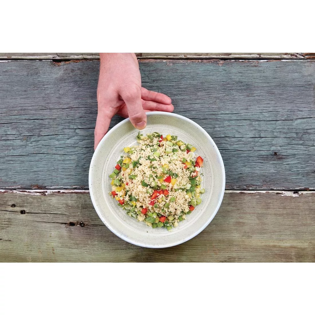 Olympia Cavolo Flat Round Bowls Spring Green 220mm (Pack of 4) - Image 7