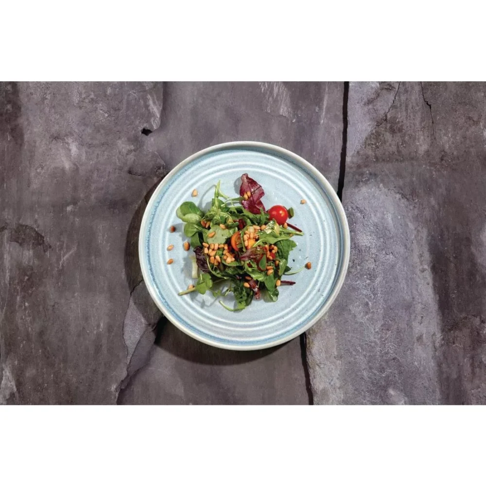Olympia Cavolo Flat Round Plates Ice Blue 220mm (Pack of 6) - Image 7