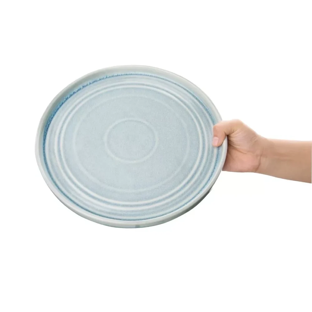 Olympia Cavolo Flat Round Plates Ice Blue 270mm (Pack of 4) - Image 4