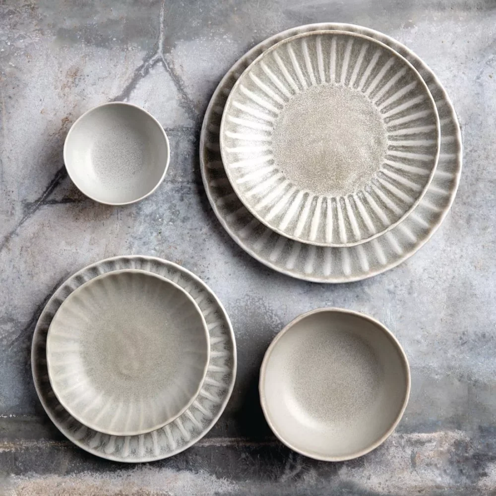 Olympia Corallite Plates Concrete Grey 205mm (Pack of 6) - Image 4