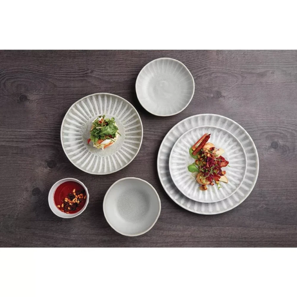 Olympia Corallite Plates Concrete Grey 205mm (Pack of 6) - Image 5