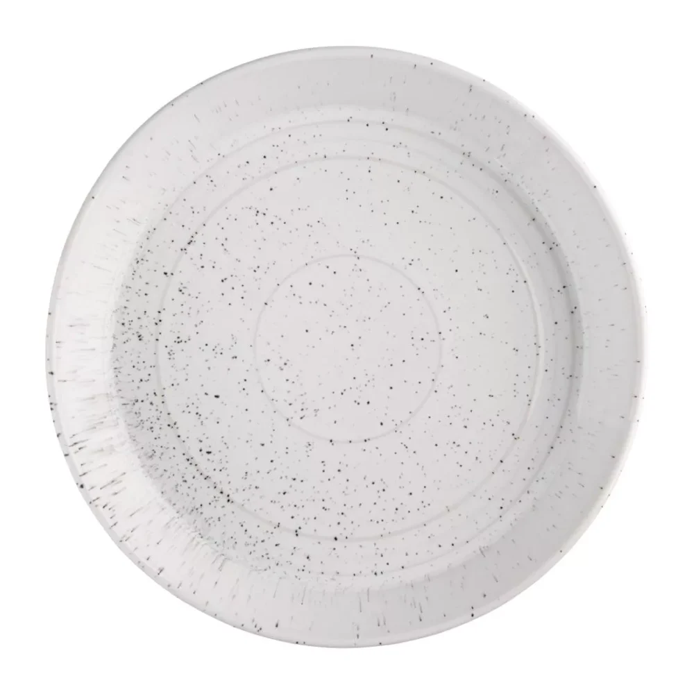 Olympia Cavolo Flat Round Bowls White Speckle 220mm (Pack of 4) - Image 4
