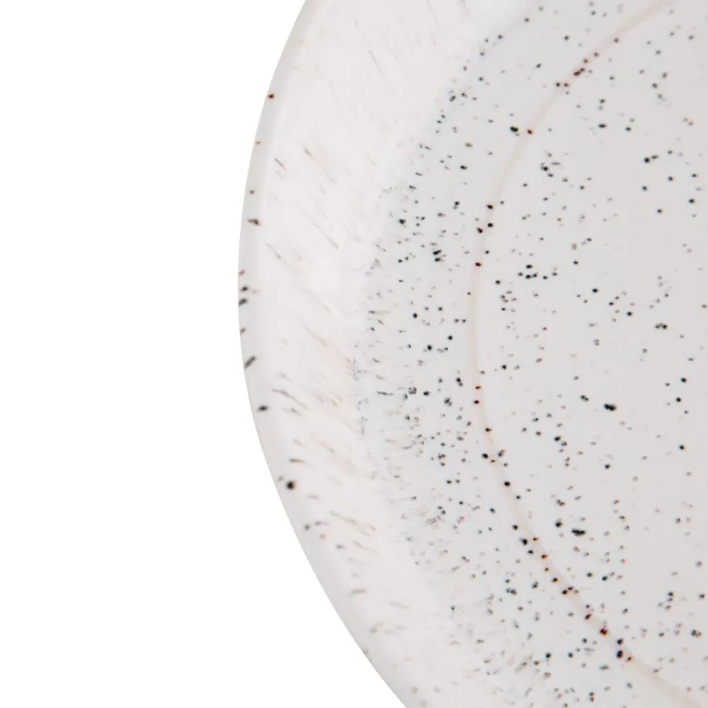 Olympia Cavolo Flat Round Bowls White Speckle 220mm (Pack of 4) - Image 5