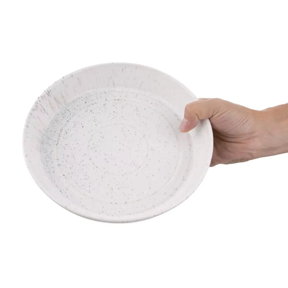 Olympia Cavolo Flat Round Bowls White Speckle 220mm (Pack of 4) - Image 7