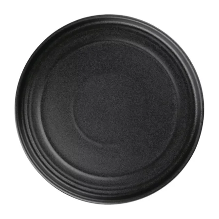Olympia Cavolo Flat Round Plates Textured Black 220mm (Pack of 6)