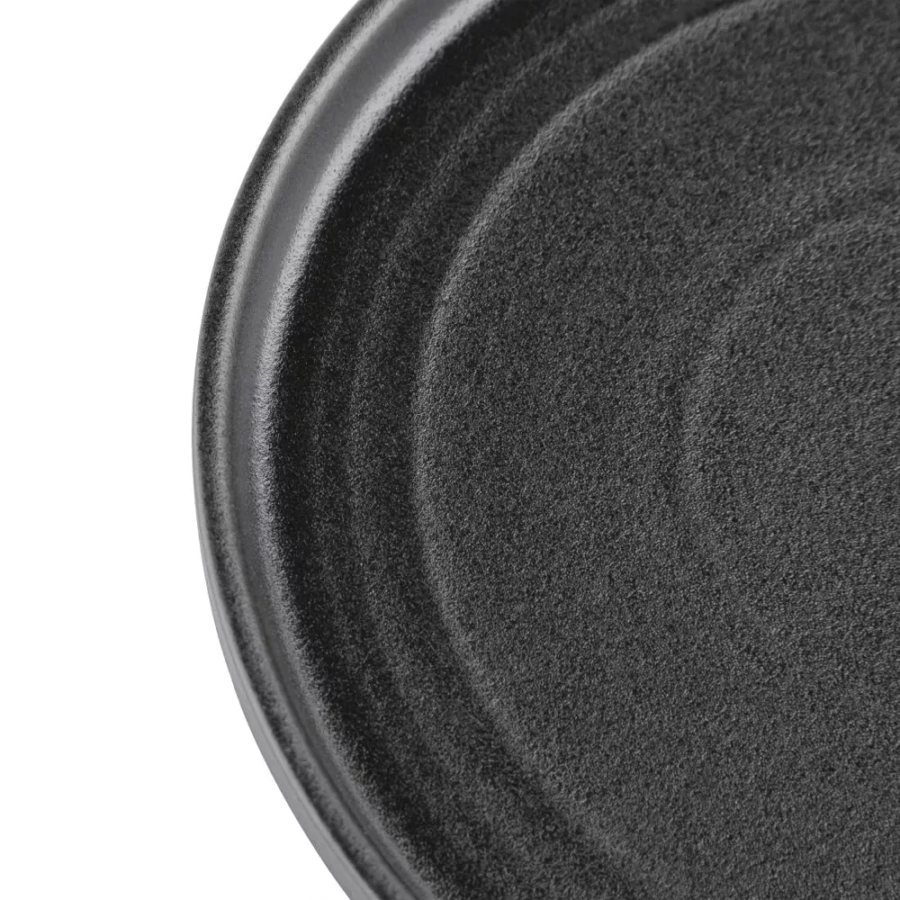 Olympia Cavolo Flat Round Plates Textured Black 220mm (Pack of 6) - Image 5