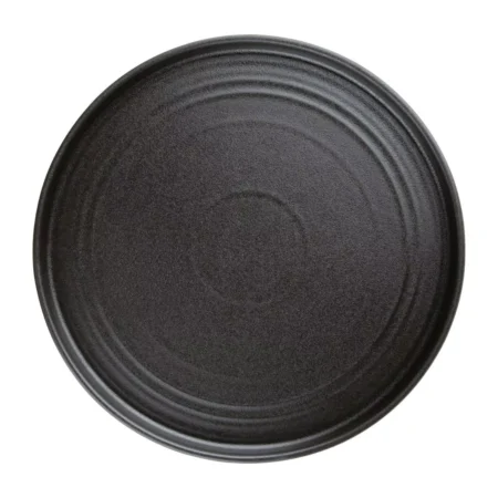 Olympia Cavolo Flat Round Plates Textured Black 270mm (Pack of 4)