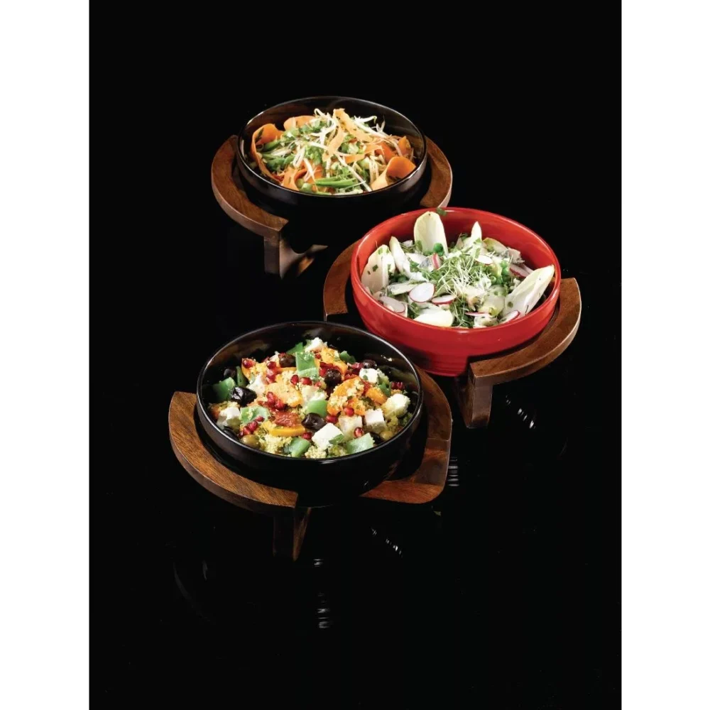 Art de Cuisine Black Glaze Ripple Bowls Large (Pack of 4) - Image 2