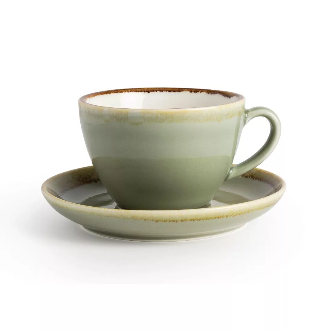 Olympia Kiln Cappuccino Cup Moss 340ml (Pack of 6) - Image 4