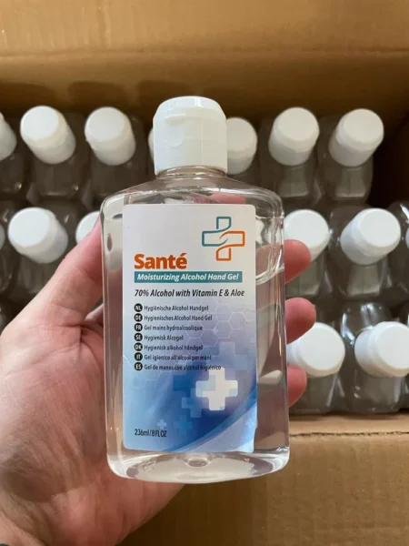 Moisturizing Alcohol Gel 236 ml. 70% Alcohol - Pack of 24. Sante Brand