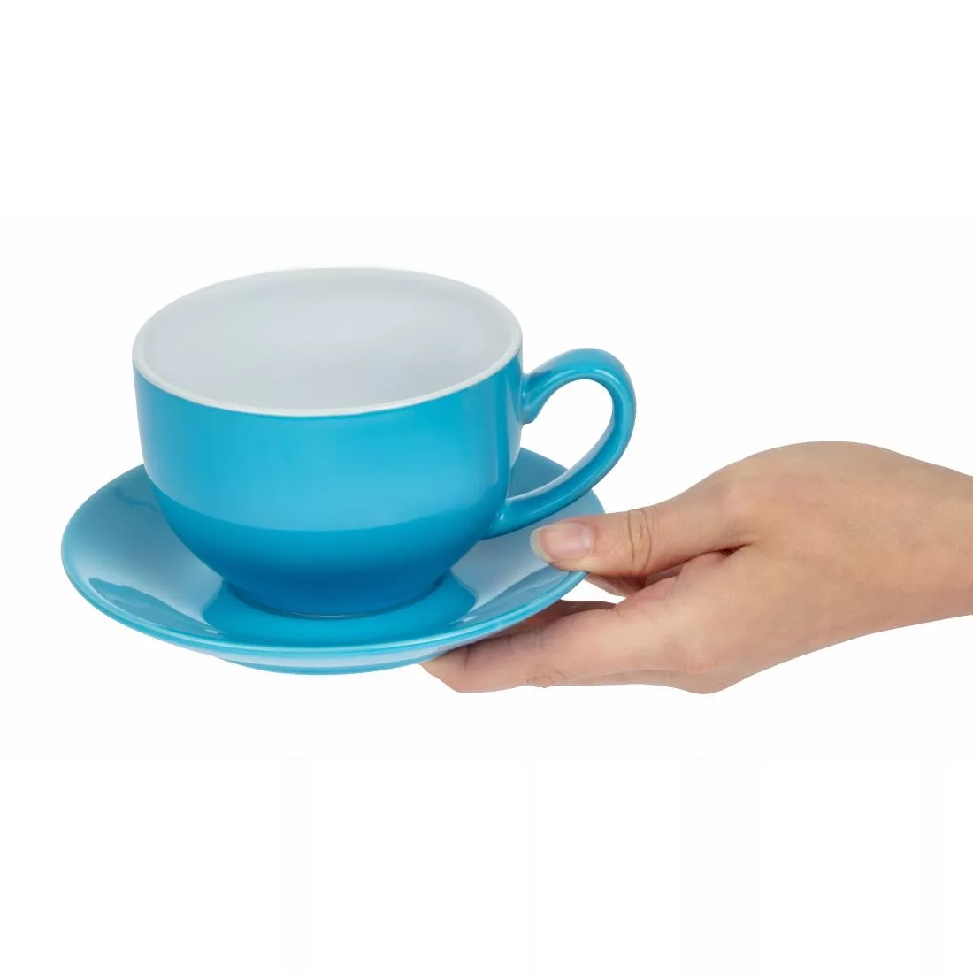 Olympia Cafe Cappuccino Cup Blue - 340ml 11.5fl oz (Box 12) - Image 5