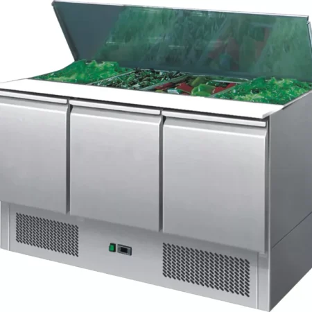 Ice-A-Cool ICE3850GR 3 Door Refrigerated Saladette Preparation Counter  380 Litres
