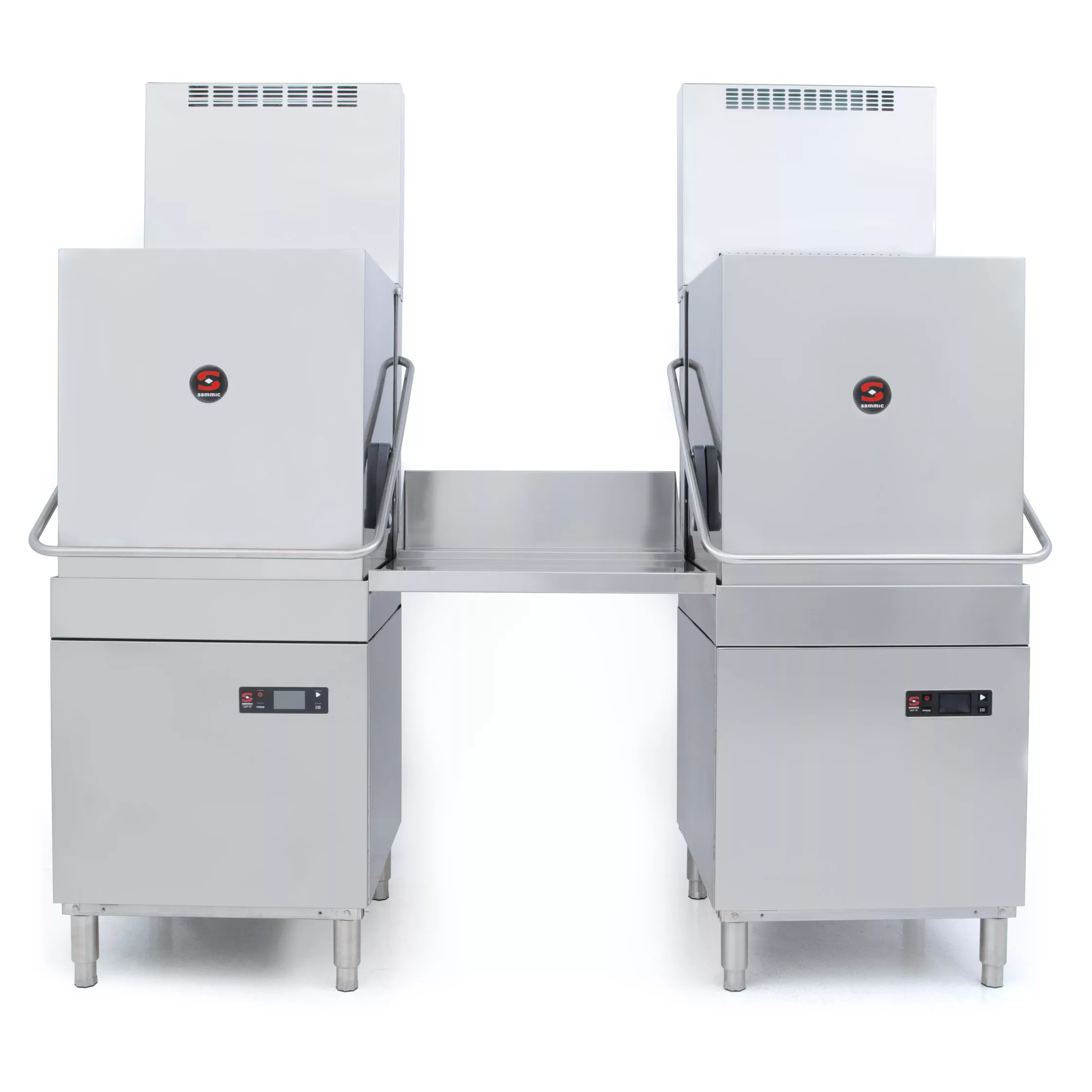 Sammic Tables for connecting two hood-type dishwashers