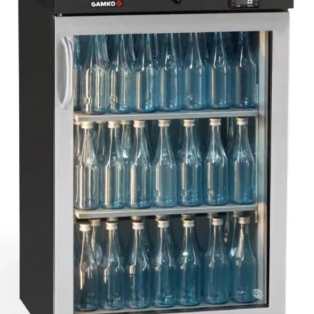Gamko MG3/150RGCS Maxiglass Right Hand Hinged Stainless Steel Frame Glass Single Door Undercounter Bottle Cooler  150 Litres