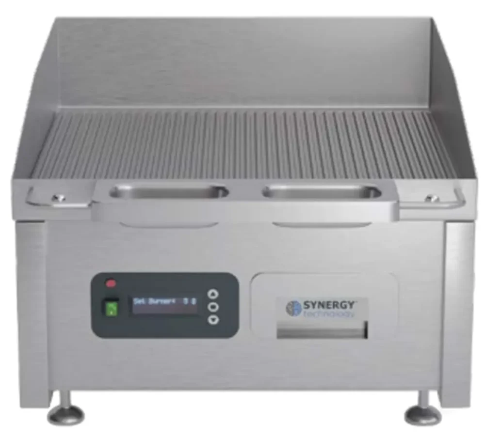 Synergy Griddle GRID600E-R Electric Griddle with ribbed top and SMART control technology Comes with garnish rail