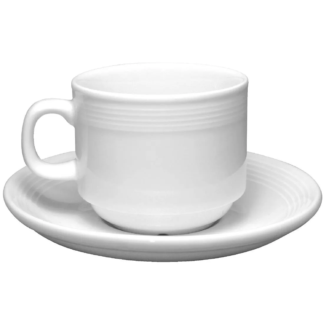 Olympia Linear Stacking Saucers White 60mm (Pack of 12) - Image 5