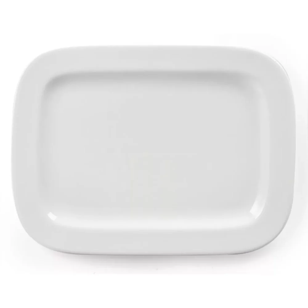 Olympia Whiteware Rounded Rectangular Plates 230mm (Pack of 12) - Image 2