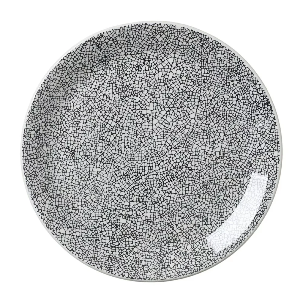 Steelite Ink Crackle Black Coupe Plates 253mm (Pack of 12)