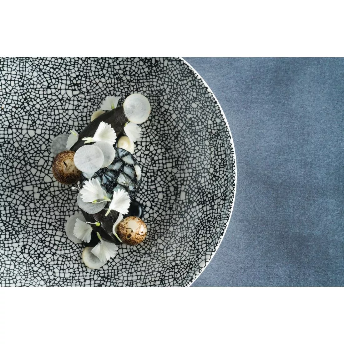 Steelite Ink Crackle Black Coupe Bowls 205mm (Pack of 12) - Image 2