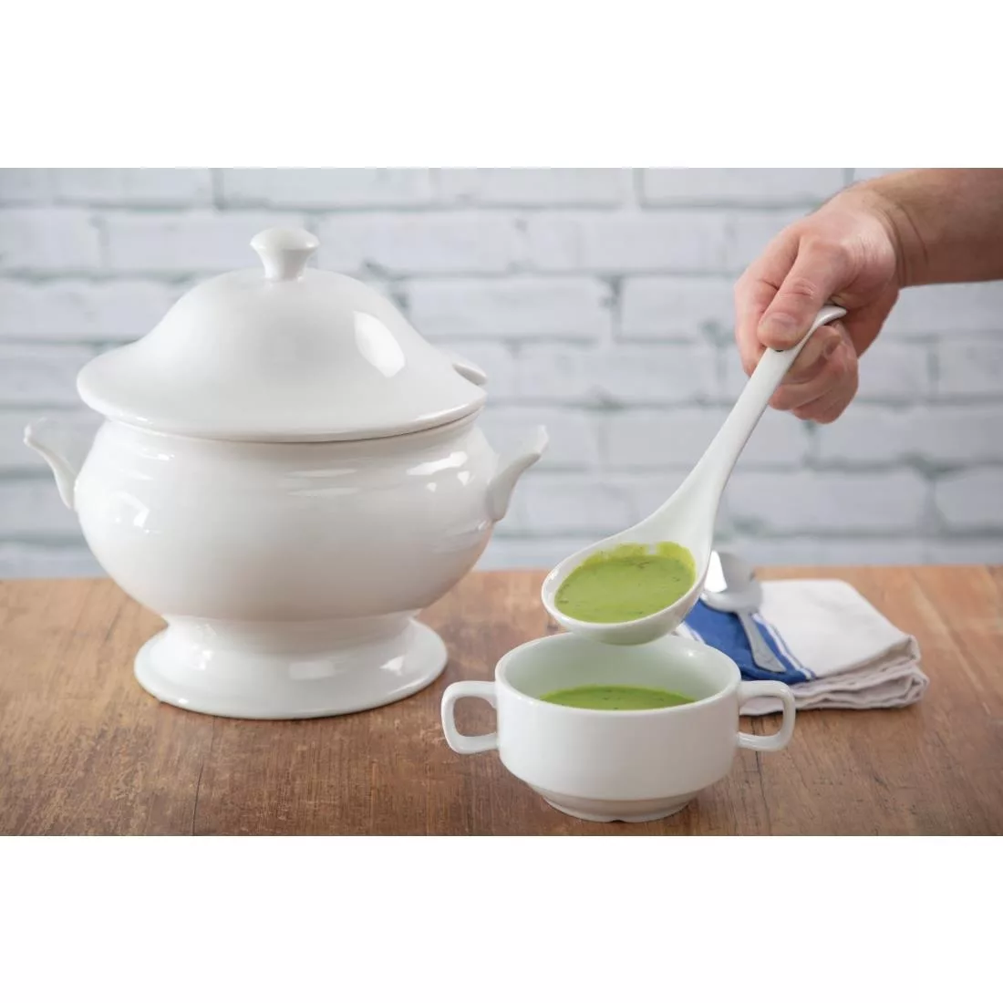 Olympia Whiteware Soup Tureen and Ladle 2.5Ltr 88oz - Image 6