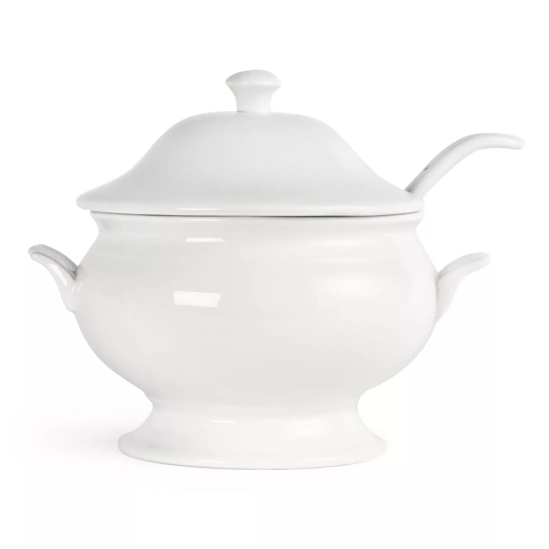 Olympia Whiteware Soup Tureen and Ladle 2.5Ltr 88oz - Image 2